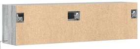 Móvel de parede p/ TV c/ luzes LED 140x31x38 cm cinzento sonoma