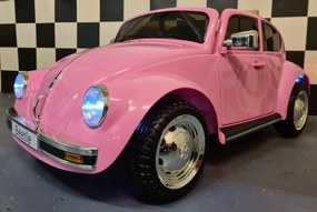 Carro infantil Volkswagen Carocha 12V Rosa