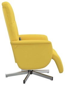 Cadeira de massagens reclinável c/ apoio de pés tecido amarelo