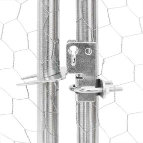Canil exterior para cães com corredor 5x2x1,5 m aço galvanizado