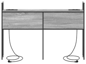 Cabeceira de armazenamento com cabeceira Sonoma cinzento 135 cm