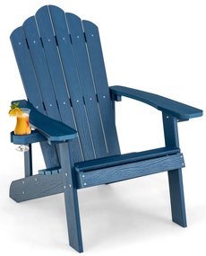 Cadeira Adirondack com porta-copos para pátio - Prata