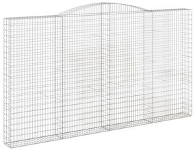 Cestos gabião arqueados 3pcs 400x30x220/240cm ferro galvanizado