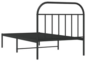 Estrutura de cama com cabeceira 107x203 cm metal preto