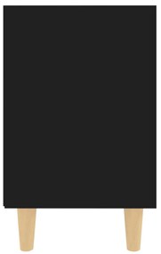 Mesa de cabeceira c/ pernas madeira maciça 40x30x50 cm preto