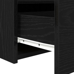 Criados-mudos vidaXL com luzes LED 2 pcs Carvalho Preto 50x40x45 cm