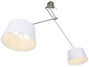 Candeeiro de suspensão com tons de linho branco 35 cm - aço Blitz II Country / Rústico,Moderno