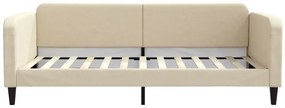 Sofá-cama 100x200 cm tecido cor creme