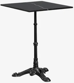 Mesa De Bar Quadrada Em Pedra Natural Azteca 60 X 60 Cm & Mármore Nero Marquina - Preto - Sklum