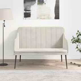 vidaXL Banco 110x76x80 cm veludo cor creme