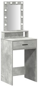 Mesa de Maquilhagem com Luzes LED Cinzento Betão 50x41x140 cm