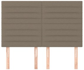 Cabeceira cama 4 pcs tecido 72x5x78/88 cm cinzento-acastanhado