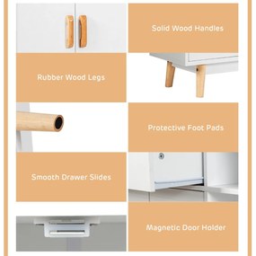 Armário de arquivo lateral móvel com 3 gavetas e suporte para impressora - Preto