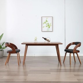 vidaXL Cadeiras jantar 2 pcs madeira curvada e tecido cinzento-escuro