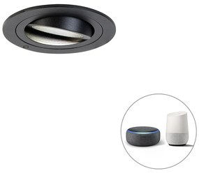 LED Spot embutido inteligente preto incl. Wifi GU10- Rondoo Moderno