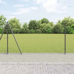 vidaXL Cerca Euro Conjunto de 2 Cinza Aço 25 x 1,2 m Durável