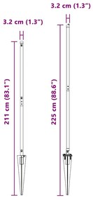 Conjunto de Postes de Cerca Manual 13 pcs Prateado Ø32mm 160 cm