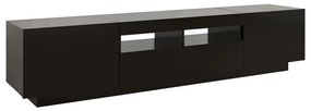 Móvel de TV com luzes LED 180x35x40 cm preto