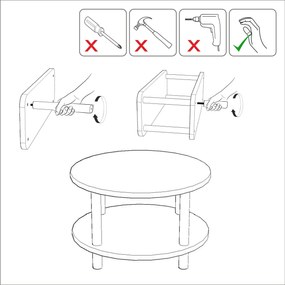 Mesa de Centro Roby – Pinho Atlântico – Diâmetro 70 cm