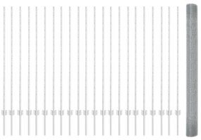 Cerca de Arame Soldado com 44 Postes em U Prateados 1.4x50 m de Aço