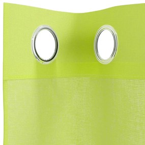 Cortinas de voile com ilhós 2 pcs verde-maçã 140x225 cm