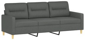 Sofá Garland Chaise Longue de 3 Lugares - Cor Cinzento Escuro - 198x77