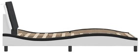 Estrutura de cama c/ cabeceira couro artificial 90x190cm