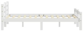 Estrutura de cama em pinho maciço 180x200 cm branco