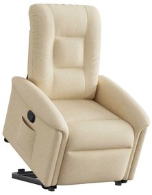 vidaXL Poltrona reclinável elevatória tecido cor creme