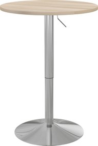 HOMCOM Mesa Alta de Cozinha Mesa Alta de Bar Redonda para 2 Pessoas Altura Ajustável Tampo Giratório 360° 60x60x91 cm Carvalho Claro | Aosom Portugal