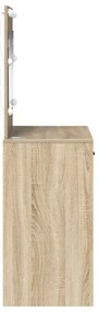 Mesa de Maquilhagem com Luzes LED Carvalho Sonoma 78.5x41x135 cm
