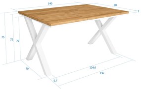 Mesa de sala de jantar | 6 pessoas | 140 | Robusto e estável graças à sua estrutura e pernas sólidas | Ideal para reuniões familiares | Oak | Estilo i