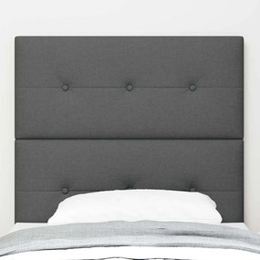 Cabeceira vidaXL Botão Estofada Cinza Escuro 80 cm Tecido