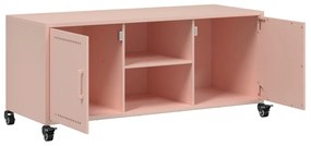 Móvel de TV 100,5x39x43,5 cm aço laminado a frio rosa