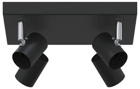 Spotlight de Tecto 4 Vias Ajustável Preto E27