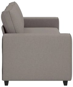 Sofá de 3 lugares tecido 180 cm cinzento-acastanhado