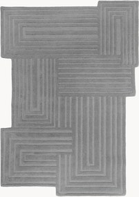 Tapete de lã tufado à mão com relevo Zen Rectangles