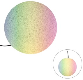 Candeeiro de exterior inteligente cinzento 45 cm IP65 com LED - Nura