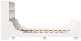 Cama com estante sem colchão 160x200 cm madeira maciça branco