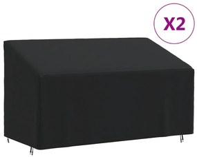 vidaXL Capas p/ bancos de 3 lugares 2 pcs 175x85x68/94 cm oxford 420D