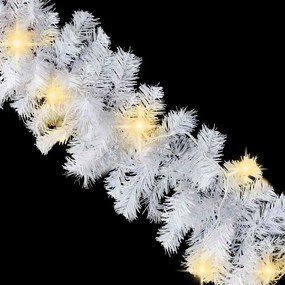 Grinalda de Natal com luzes LED 10 m branco