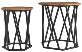 Mesas de Lado vidaXL 2 pcs Madeira Vintage Engenharia