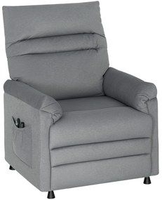 Poltrona Relax com Aquecimento Lombar e Massagem por Vibração Reclinável Função de Memória  82x99x106 cm Cinzento