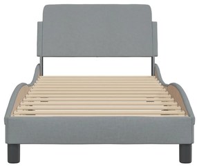 Estrutura de cama sem colchão 80x200 cm tecido cinzento-claro