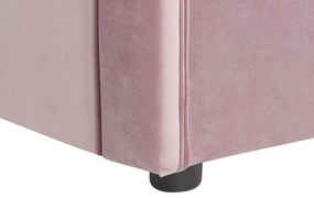 Cama  dupla em veludo rosa 90 x 200 cm MONTARGIS Beliani