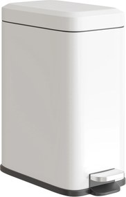HOMCOM Lixeira de metal, contentor de lixo, capacidade 5 L, com pedal, com balde interior, branco | Aosom Portugal