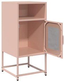 Mesa de cabeceira 36x39x78 cm aço laminado a frio rosa