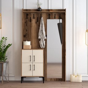 Cabide Berlin BC – Nogueira e Creme – 120x200x35 cm