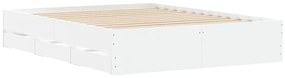 Estrutura de cama c/ gavetas 150x200cm derivados madeira branco