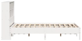 Cama com estante sem colchão 120x200 cm pinho maciço branco